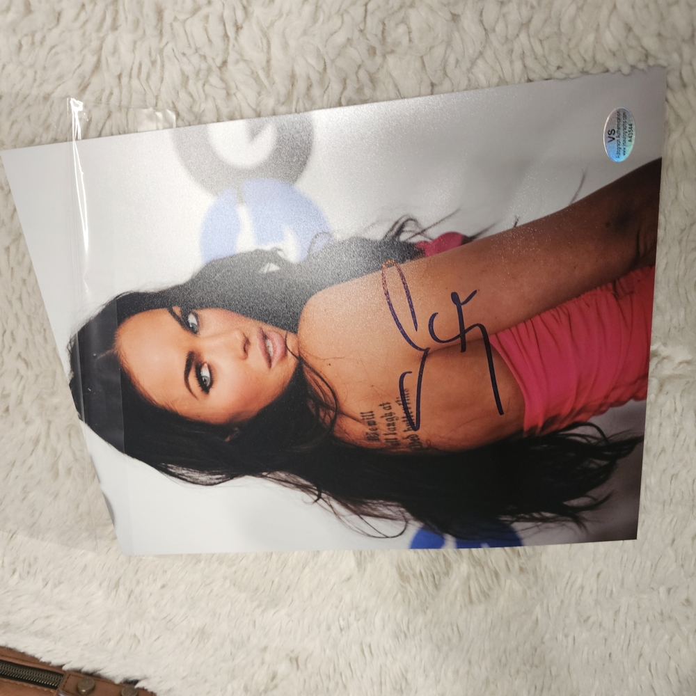 Autographed Megan Fox Photo in Pink Dress With COA